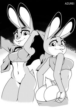 Judy Hopps x Nick Wilde B&W Comic